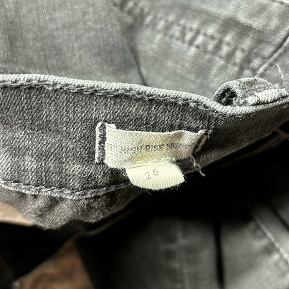 Madewell Jeans Womens 26 High Rise Skinny Black Basic Raw Hem Classic Night Out - Picture 3 of 4